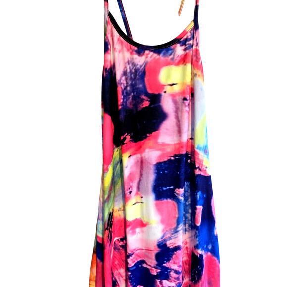Women's XL Sleeveless Multicolor Maxi BOHO Sun Dress Miss Size 16 18 Extra Large - Picture 2 of 7